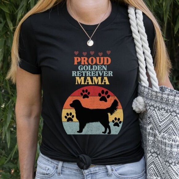 Hand Crafted Tops - Proud Golden Retriever Mom T-shirt